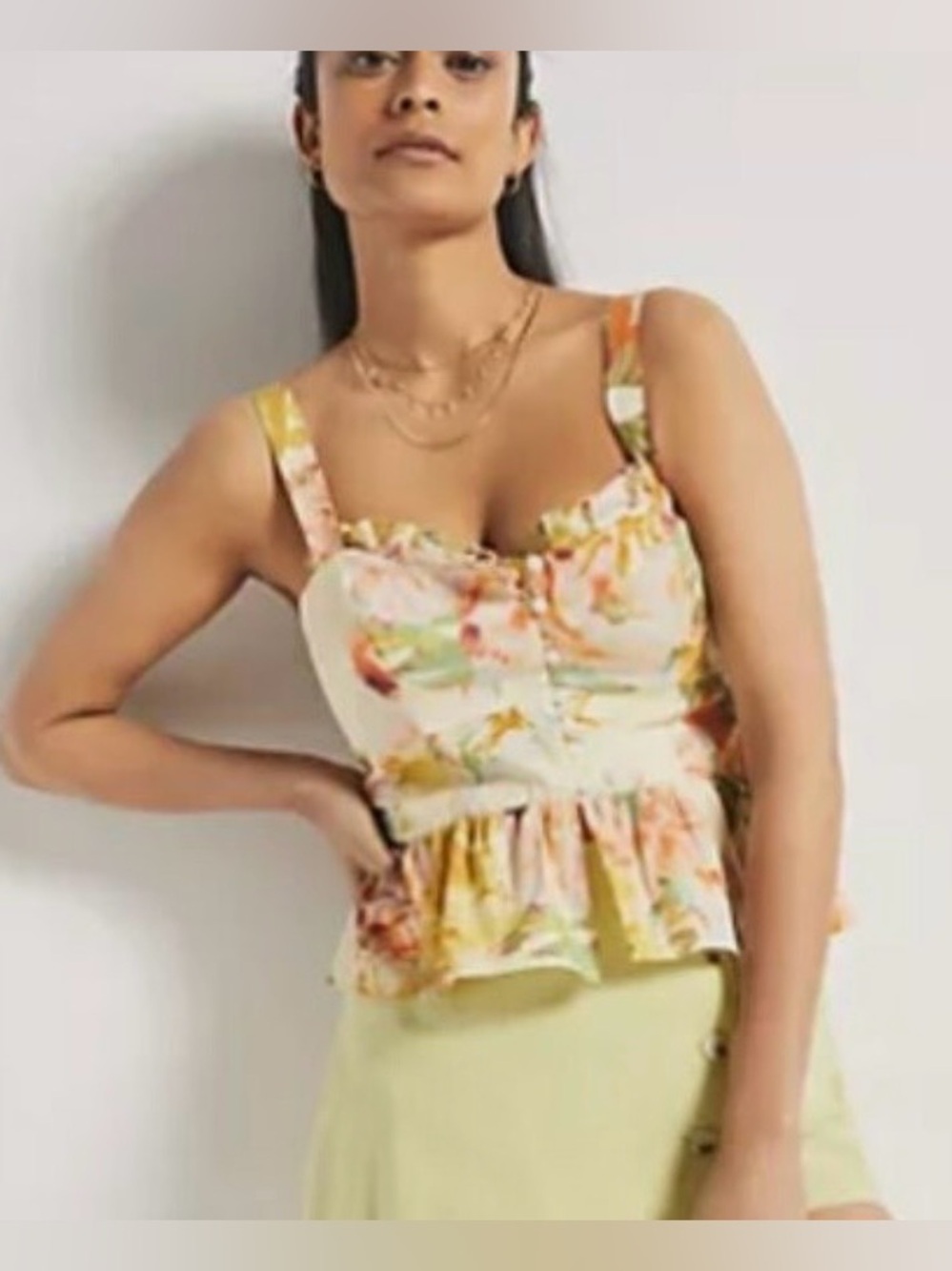 Anthropologie Maeve Floral Peplum Tank - Picture 6 of 8